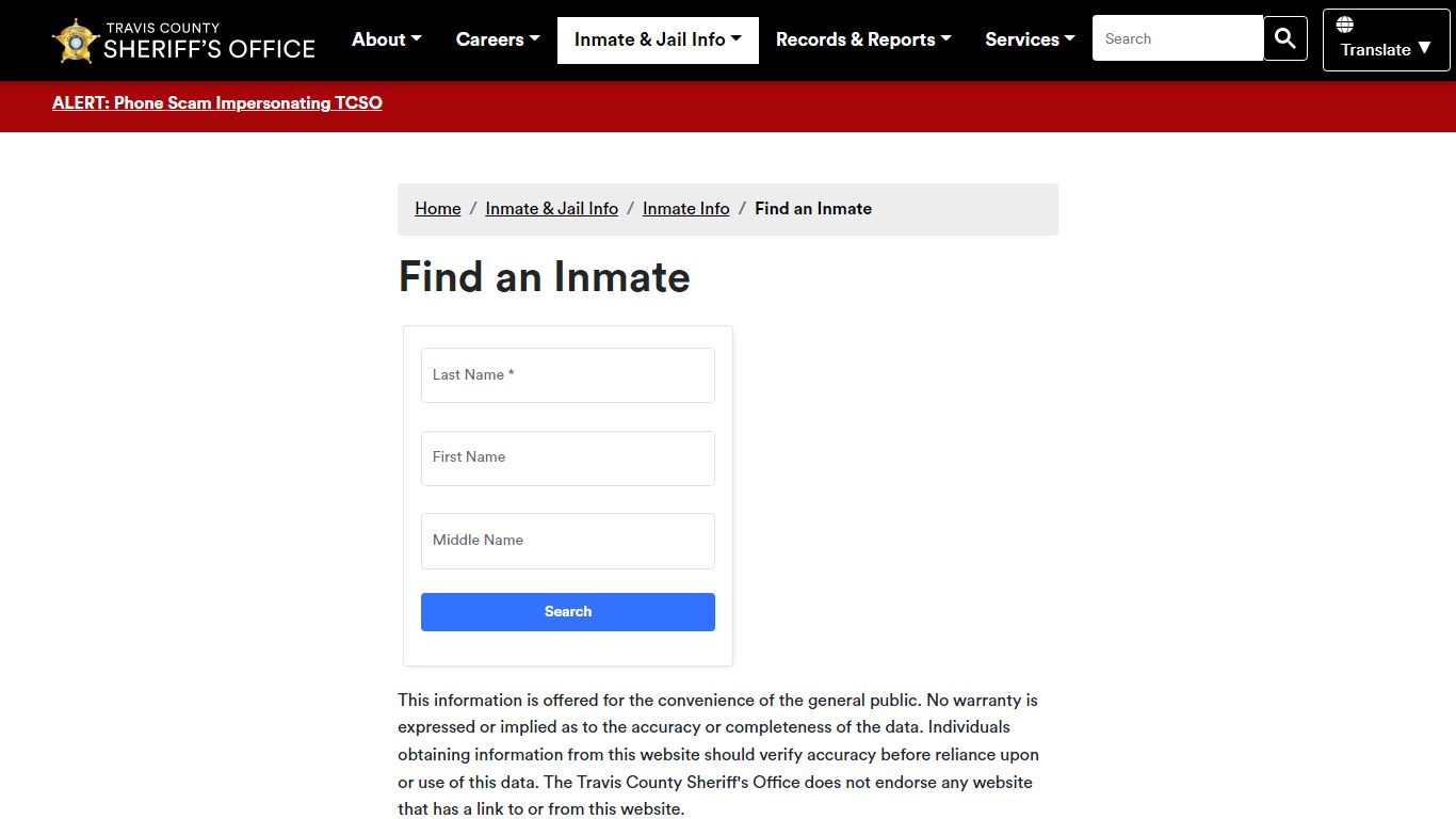 Find an Inmate - Travis County Sheriff Office